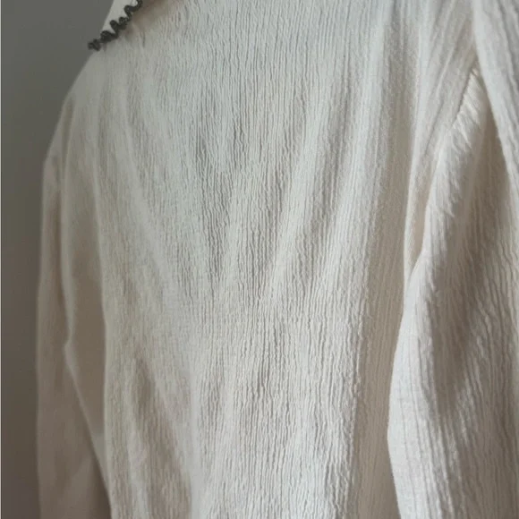 Anthropologie Nation Los Angeles Daisy Oversized Collar Button-Front Top - Picture 10 of 12